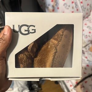 UGG Tan Furry Slippers